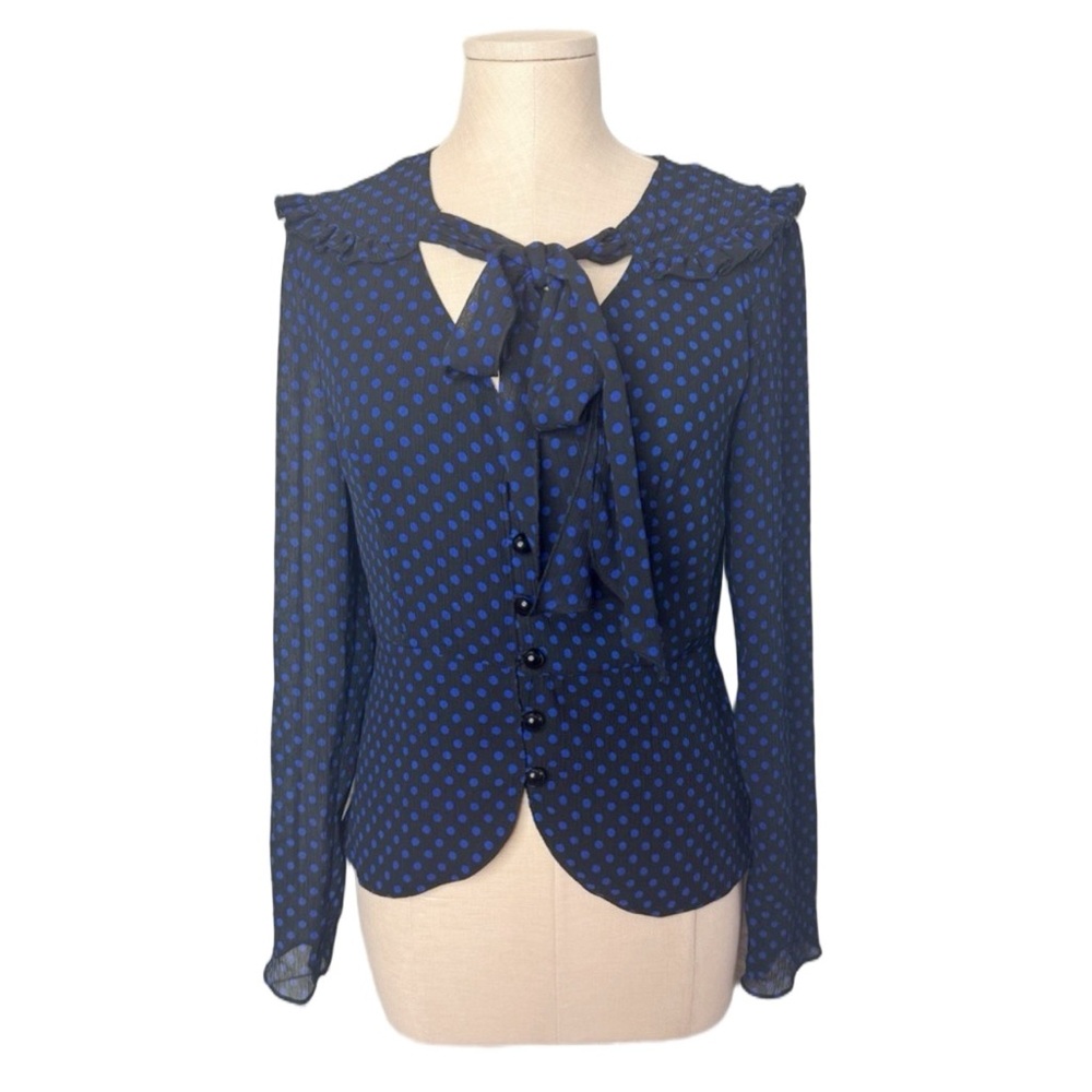 Alice Temperley for Target Polka Dot Ruffle Blouse Size Small Romantic Chic